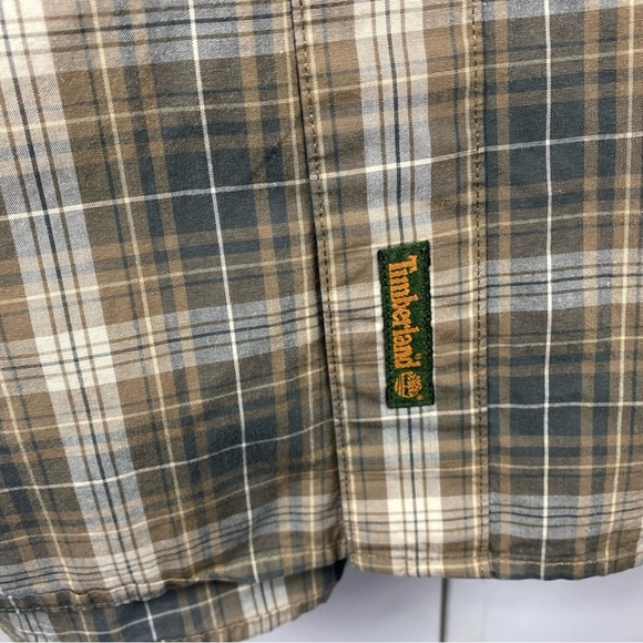 Vintage Timberland Mens Plaid Check Long Sleeve Shirt Browns Large LG Fall 2000 - Picture 5 of 8